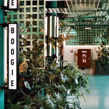 a building with a a building with a sign that says boogie on it